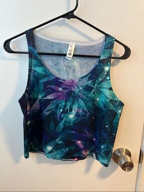 IHeartRaves Galaxy Weed Tank Top
